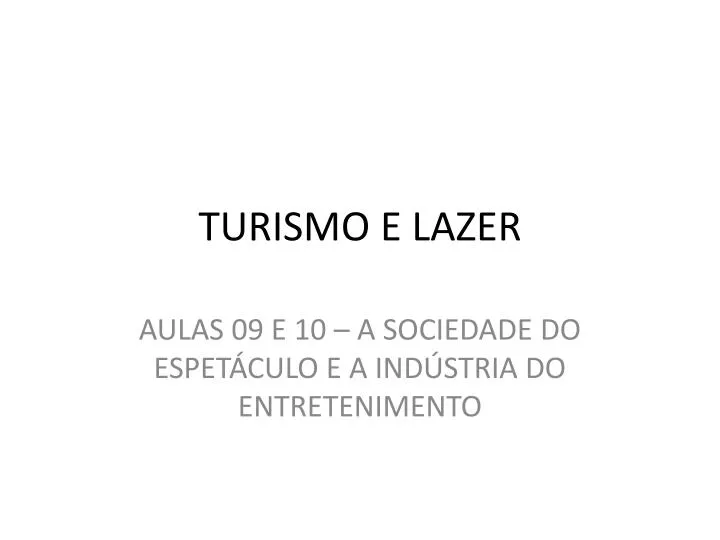 turismo e lazer