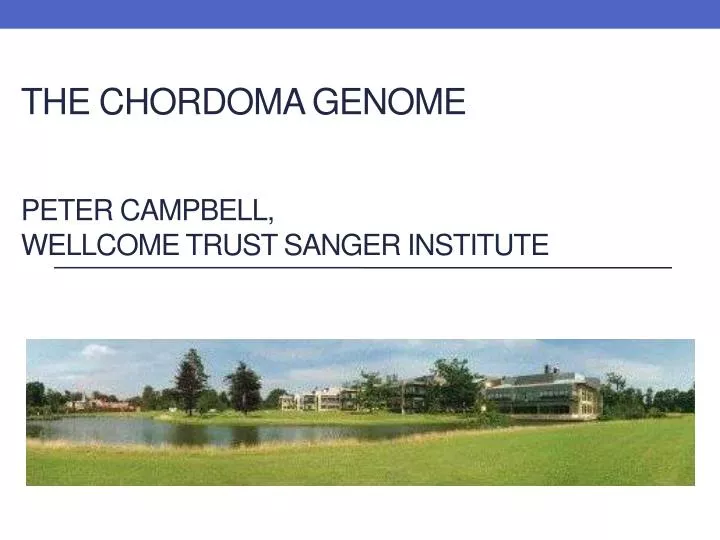 the chordoma genome peter campbell wellcome trust sanger institute