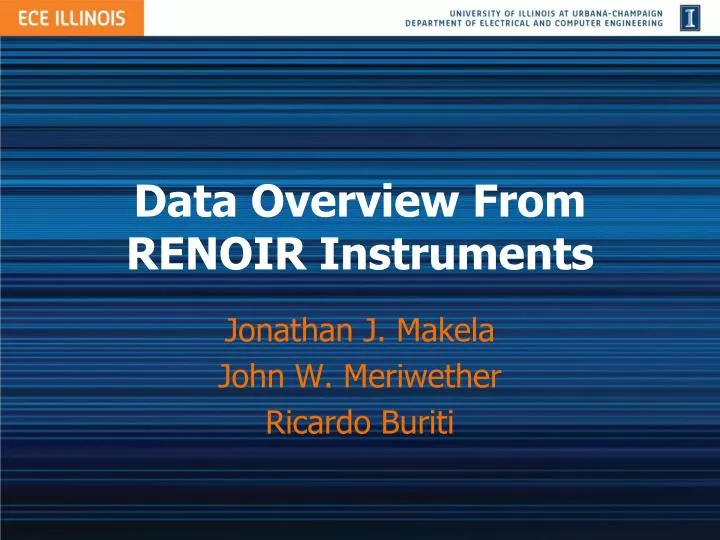 data overview from renoir instruments