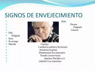 signos de envejecimiento