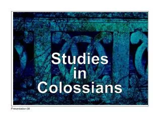 Studies in Colossians
