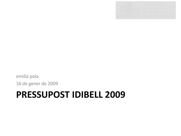 pressupost idibell 2009