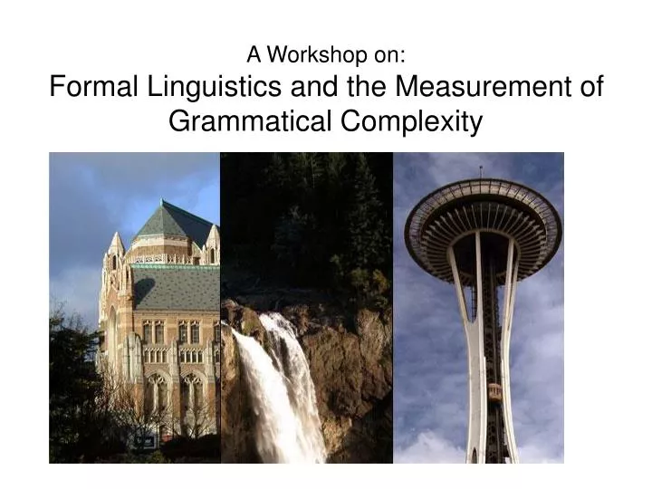 a workshop on formal linguistics and the measurement of grammatical complexity