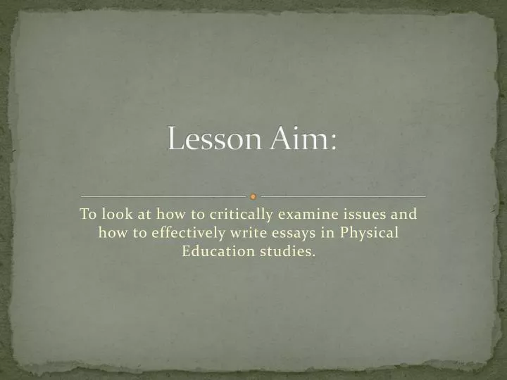 lesson aim