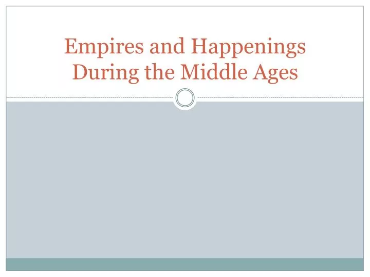 empires and happenings during the middle ages