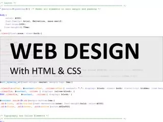 WEB DESIGN With HTML &amp; CSS