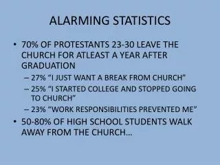 ALARMING STATISTICS