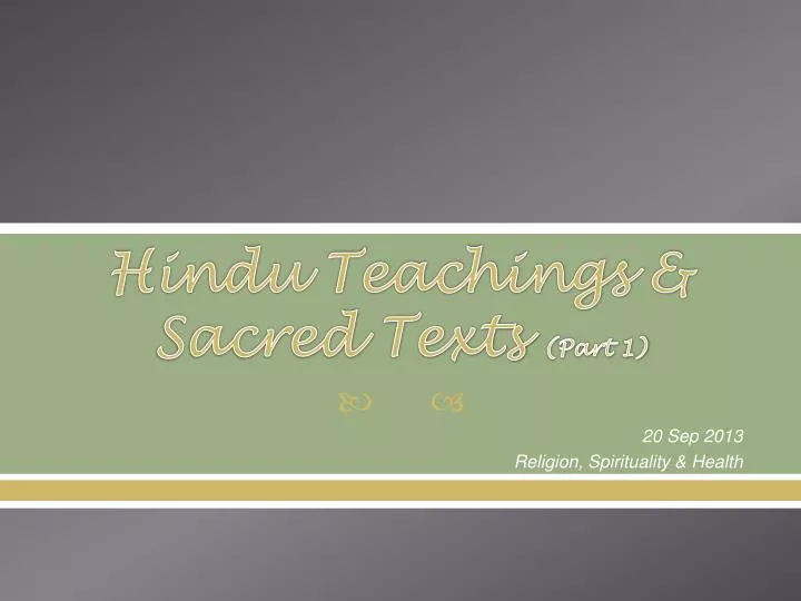 hindu teachings sacred texts part 1