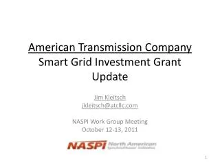American Transmission Company Smart Grid Investment Grant Update