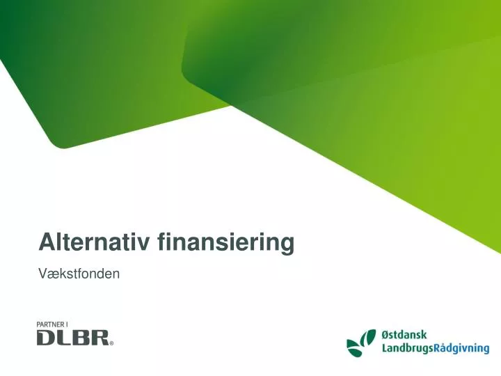 alternativ finansiering