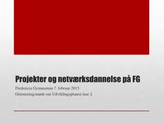 projekter og netv rksdannelse p fg