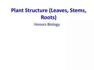 Plant Structure (Leaves, Stems, Roots)