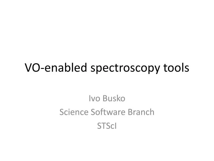 vo enabled spectroscopy tools