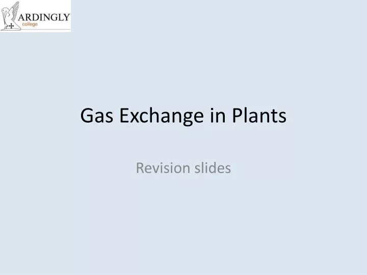 gas exchange in plants