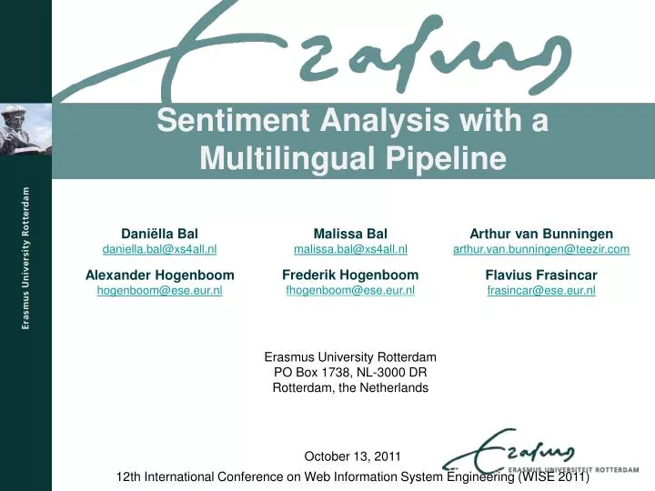 sentiment analysis with a multilingual pipeline