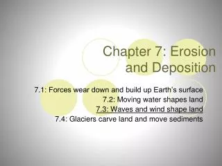 Chapter 7: Erosion and Deposition
