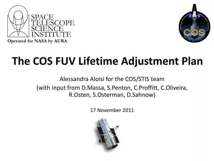 the cos fuv lifetime adjustment plan