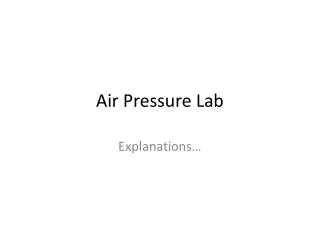 Air Pressure Lab