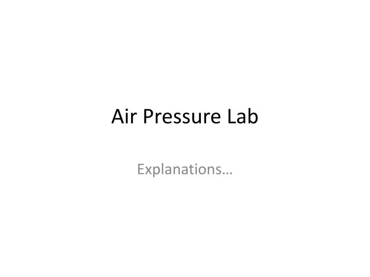 air pressure lab