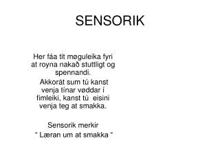 SENSORIK