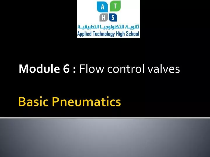 module 6 flow control valves