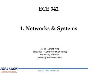 ECE 342 1. Networks &amp; Systems