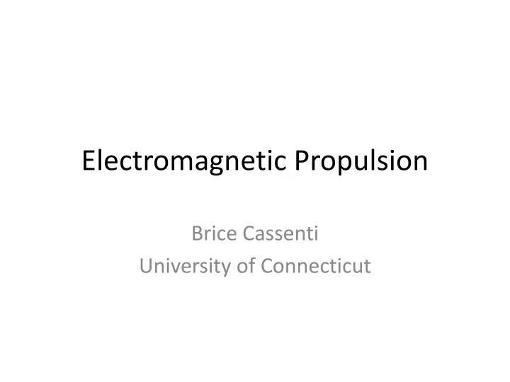 electromagnetic propulsion