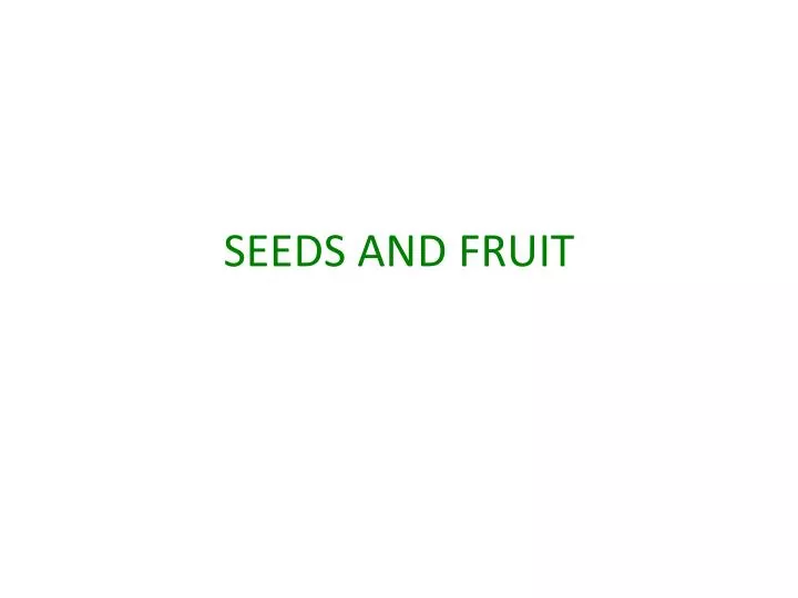 seeds and fruit