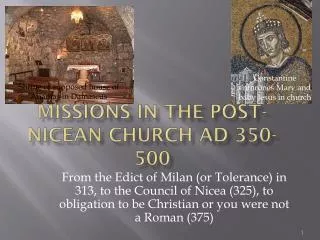 Missions in the Post- Nicean Church AD 350-500