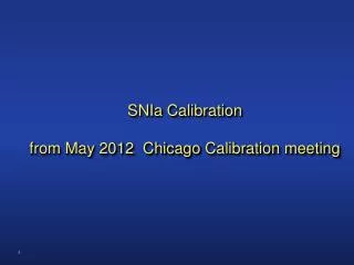 SNIa Calibration from May 2012 Chicago Calibration meeting