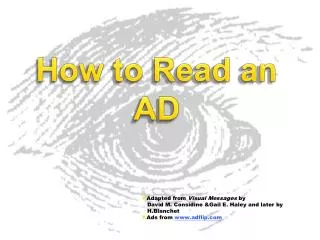 How to Read an AD