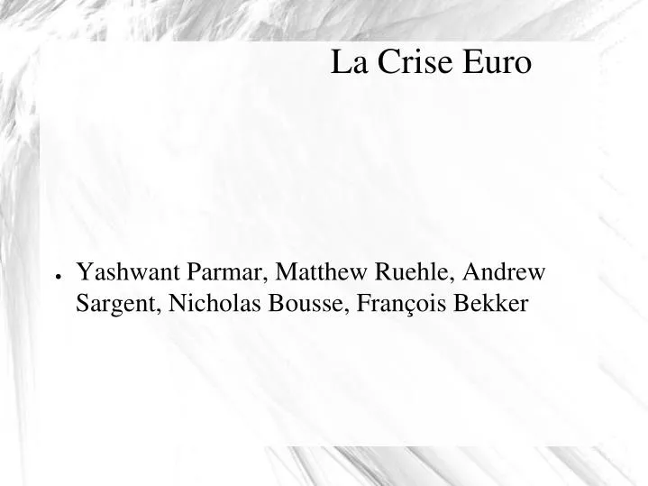 la crise euro