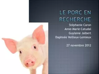 le porc en recherche