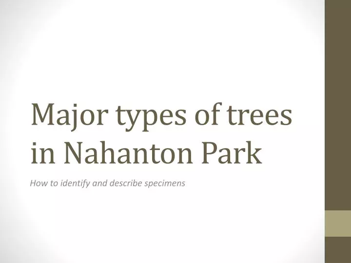 m ajor types of trees in nahanton park