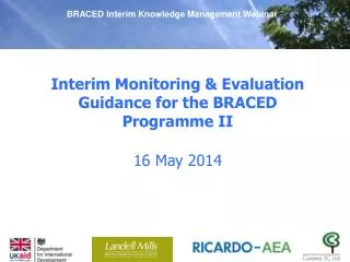 Interim Monitoring &amp; Evaluation Guidance for the BRACED Programme II