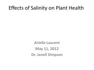 Effects of Salinity on Plant Health
