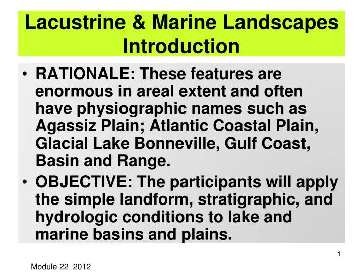 lacustrine marine landscapes introduction