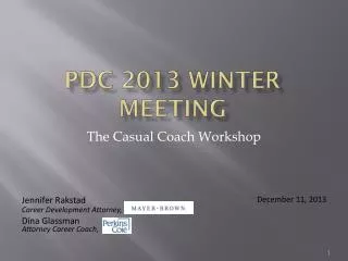 PDC 2013 Winter Meeting