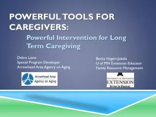 Powerful Tools for Caregivers: