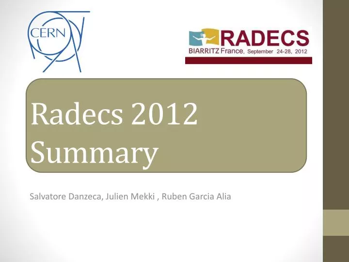 radecs 2012 summary
