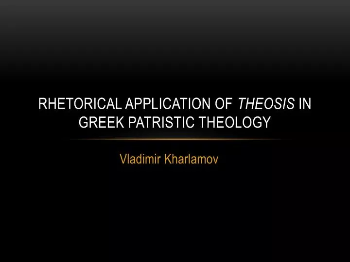 rhetorical application of theosis in greek patristic theology
