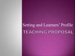 teaching proposal