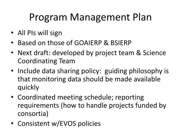 program management plan