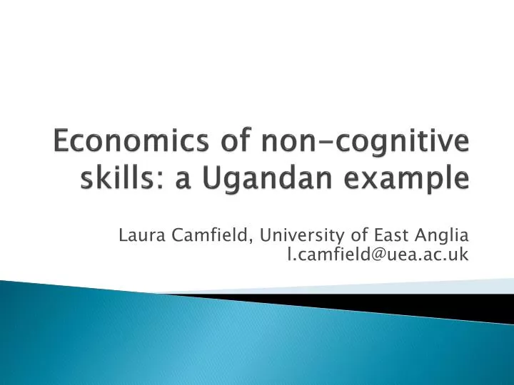 e conomics of non cognitive skills a ugandan example