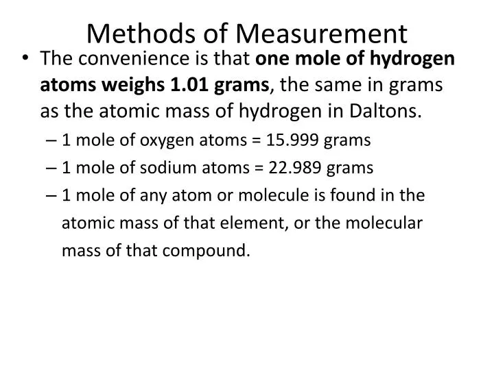 methods of measurement