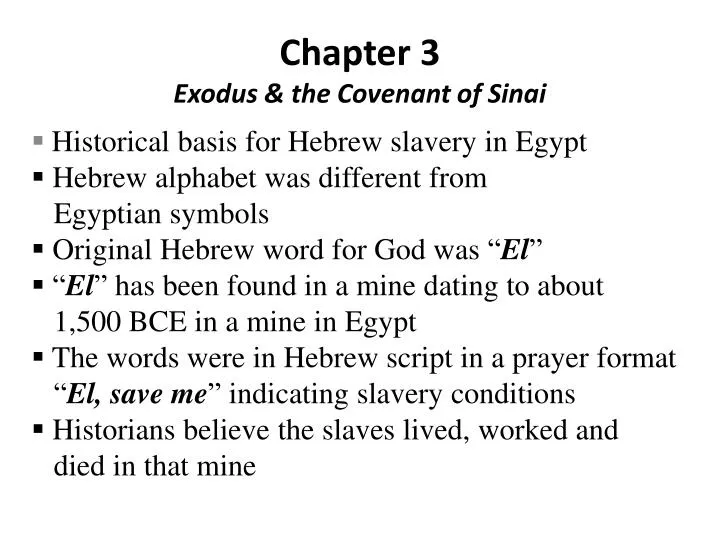 chapter 3 exodus the covenant of sinai