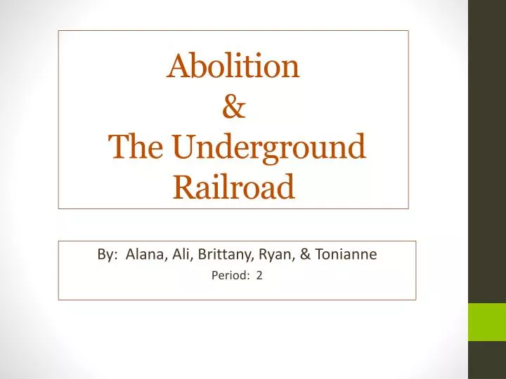 abolition the underground railroad