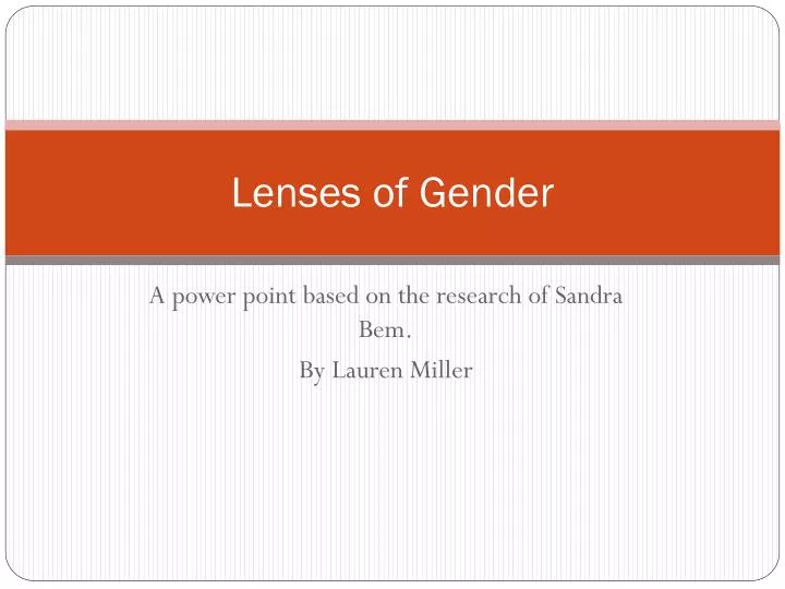 lenses of gender