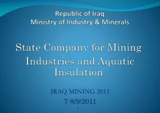 IRAQ MINING 2011 7-8/9/2011 1