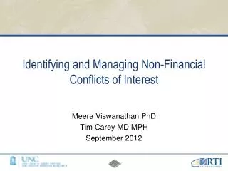 Identifying and Managing Non-Financial Conflicts of Interest